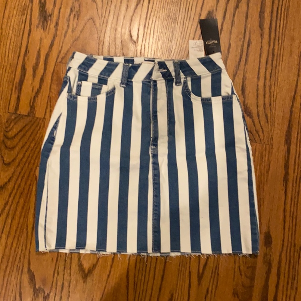 Hollister Blue Striped Denim Skirt, Size 5